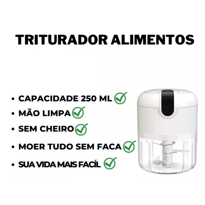 Mini Processador Triturador Alimentos - Elétrico Potente Usb