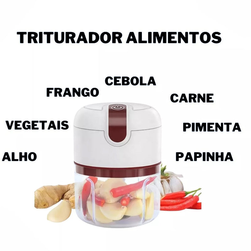 Mini Processador Triturador Alimentos - Elétrico Potente Usb