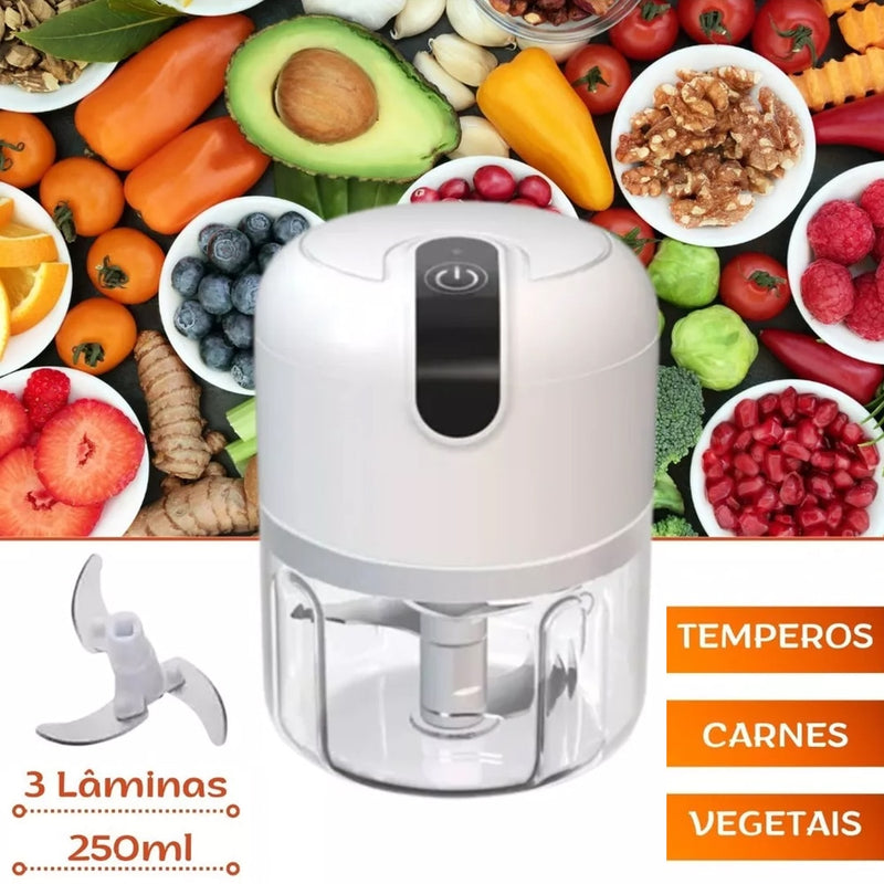 Mini Processador Triturador Alimentos - Elétrico Potente Usb